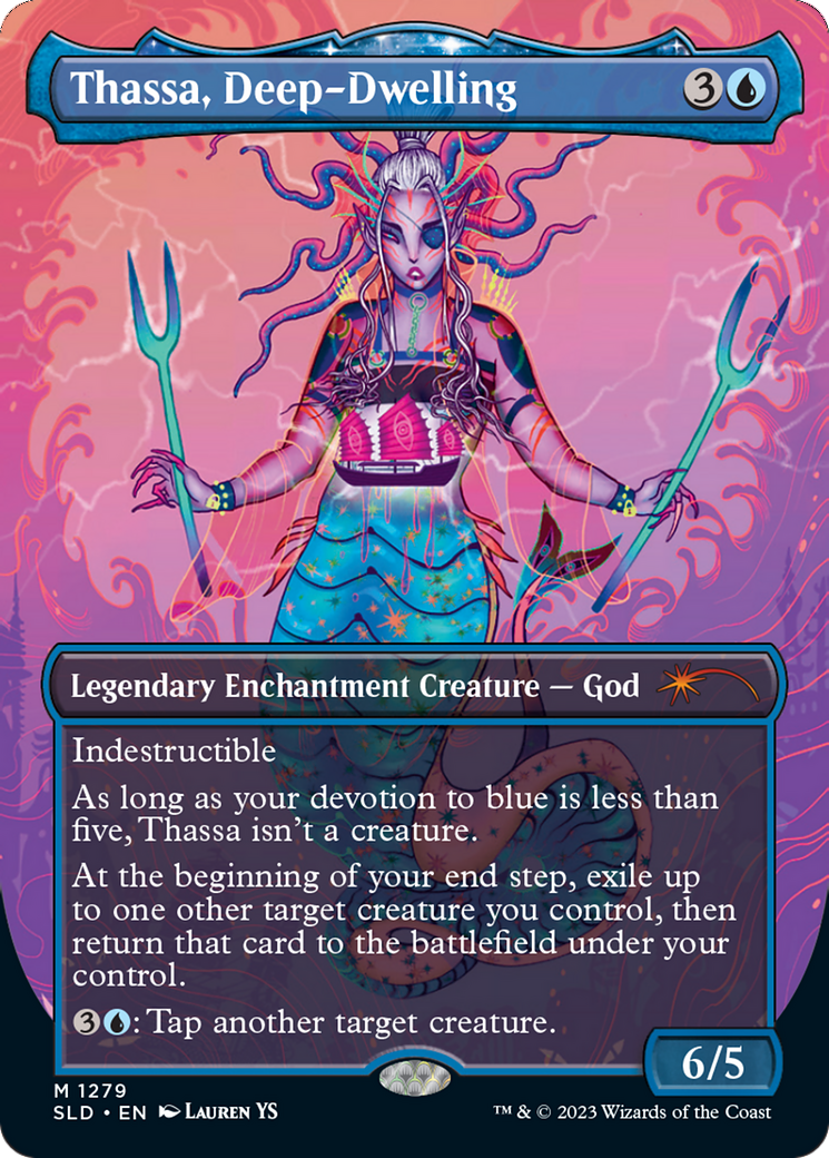 Thassa, Deep-Dwelling (Borderless) [Secret Lair Drop Series] [Foil]