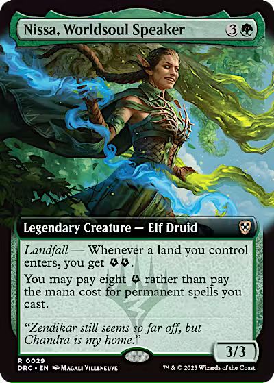Nissa, Worldsoul Speaker (Extended Art) [Aetherdrift Commander] [Foil]