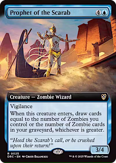 Prophet of the Scarab (Extended Art) [Aetherdrift Commander] [Foil]