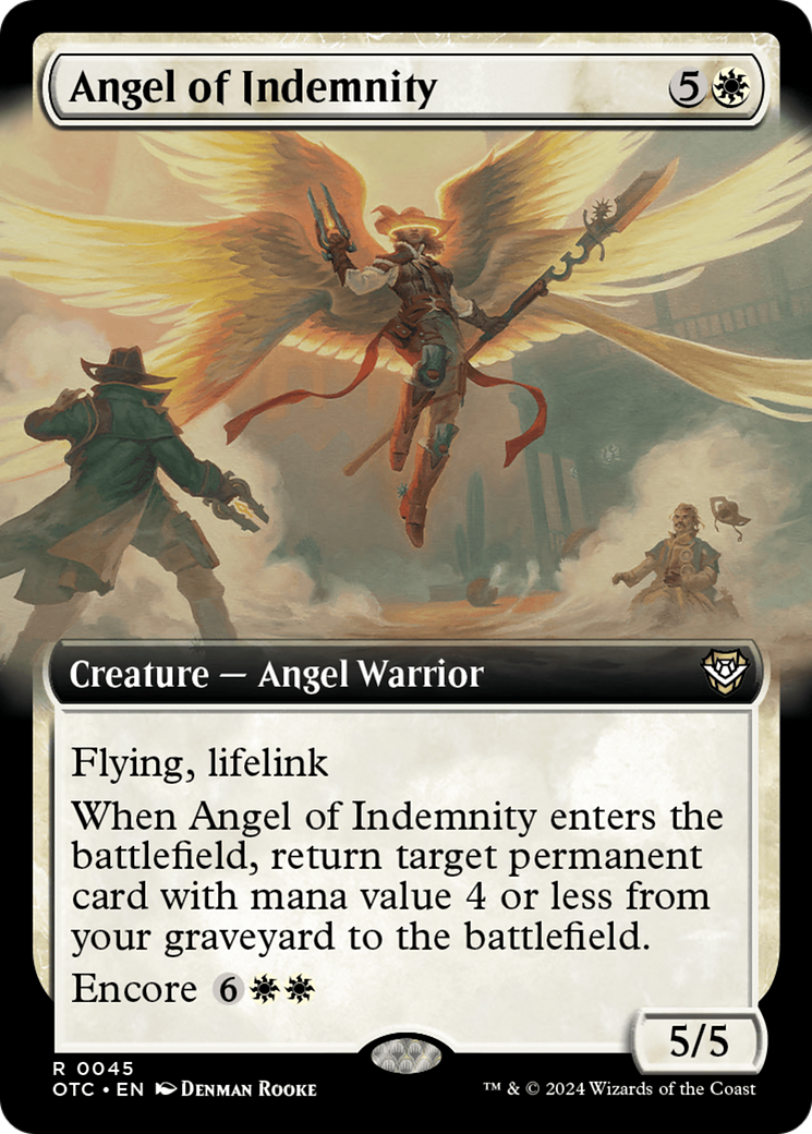 Angel of Indemnity (Extended Art) [Outlaws of Thunder Junction Commander] [Foil]