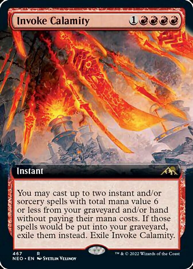 Invoke Calamity (Extended Art) [Kamigawa: Neon Dynasty] [Foil]
