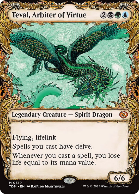 Teval, Arbiter of Virtue (Showcase) [Tarkir: Dragonstorm] [Foil]