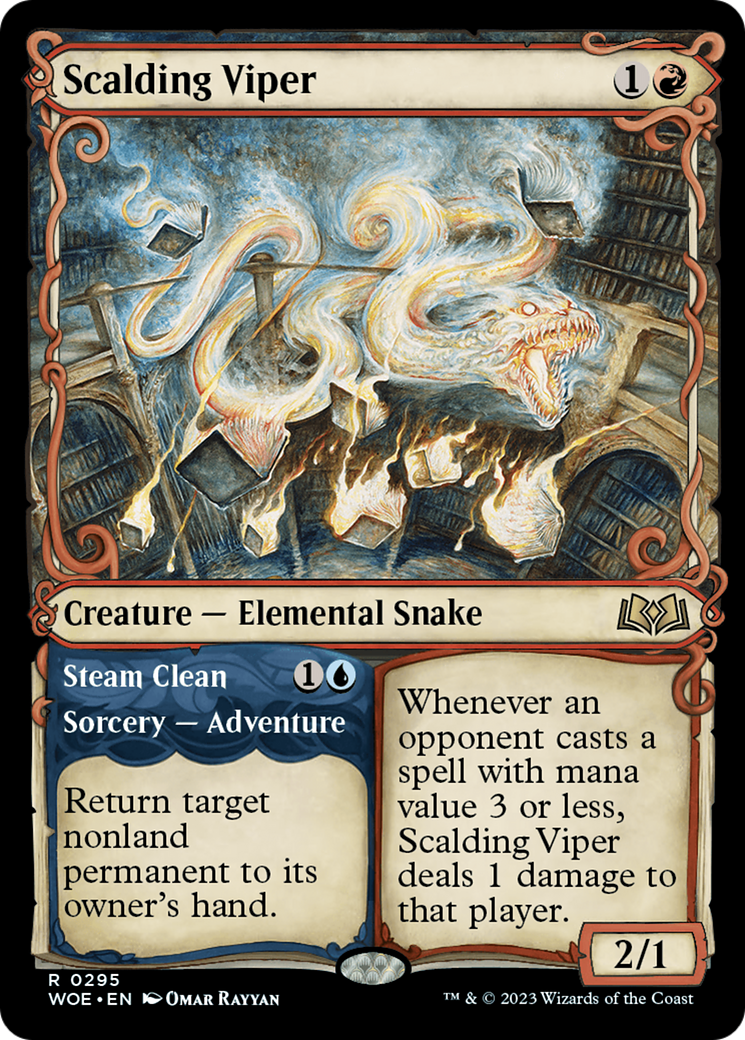 Scalding Viper // Steam Clean (Showcase) [Wilds of Eldraine] [Foil]