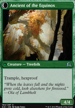 Autumnal Gloom // Ancient of the Equinox [Shadows over Innistrad]