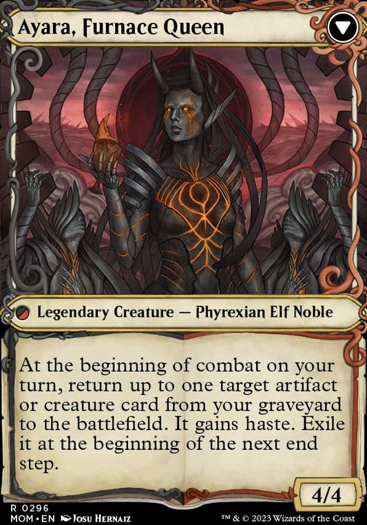 Ayara, Widow of the Realm // Ayara, Furnace Queen (Showcase Planar Booster Fun) [March of the Machine] [Foil]