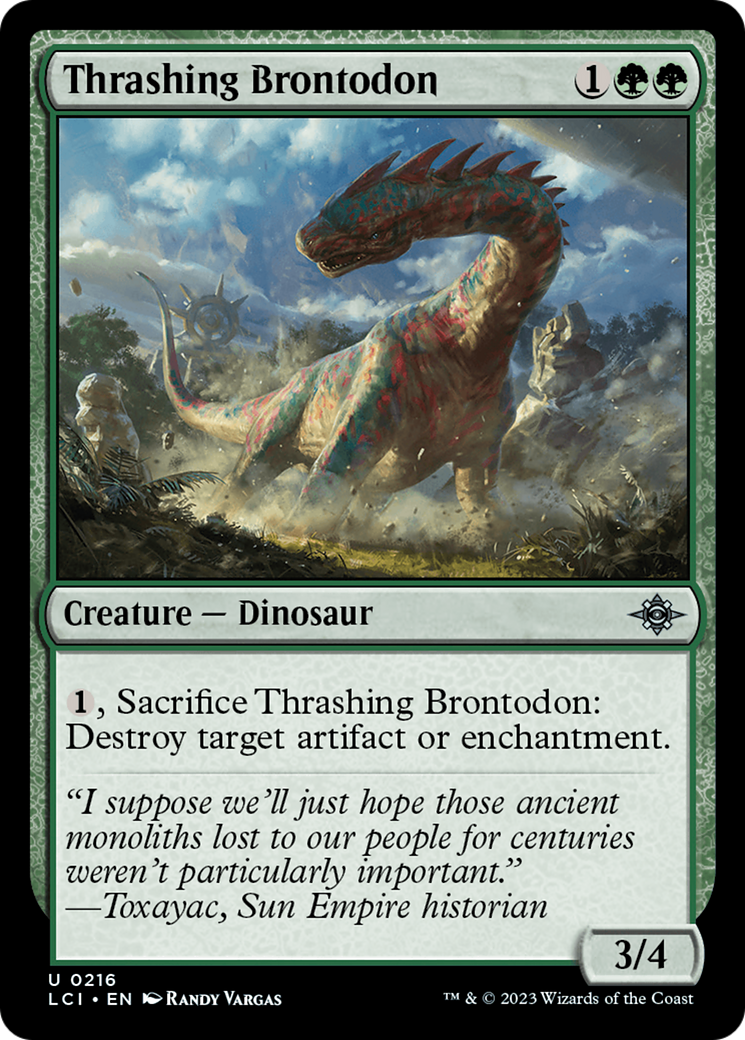 Thrashing Brontodon [The Lost Caverns of Ixalan] [Foil]