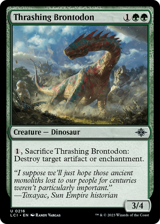 Thrashing Brontodon [The Lost Caverns of Ixalan] [Foil]