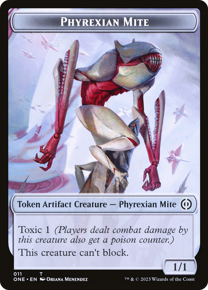 Phyrexian Mite (011) // Phyrexian Mite (012) Double-Sided Token [Phyrexia: All Will Be One Tokens] [Foil]