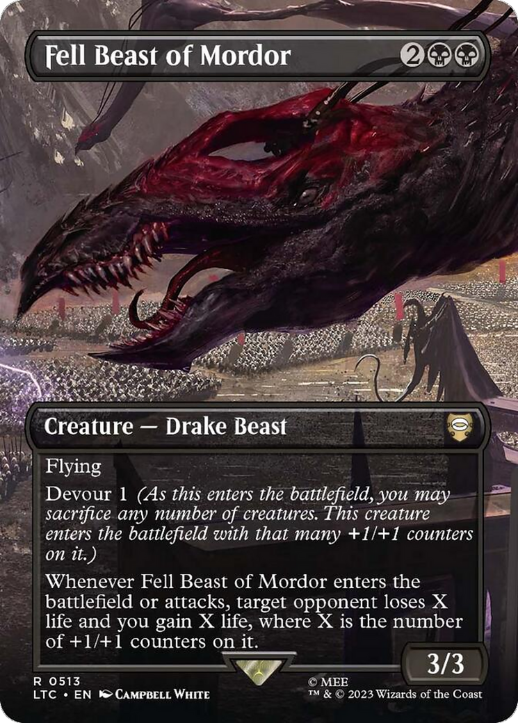 Fell Beast of Mordor (Borderless) [The Lord of the Rings: Tales of Middle-Earth Commander] [Foil]