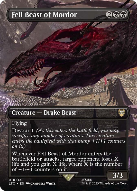 Fell Beast of Mordor (Borderless) [The Lord of the Rings: Tales of Middle-Earth Commander] [Foil]