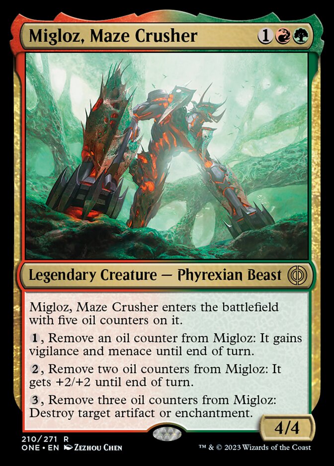 Migloz, Maze Crusher [Phyrexia: All Will Be One] [Foil]