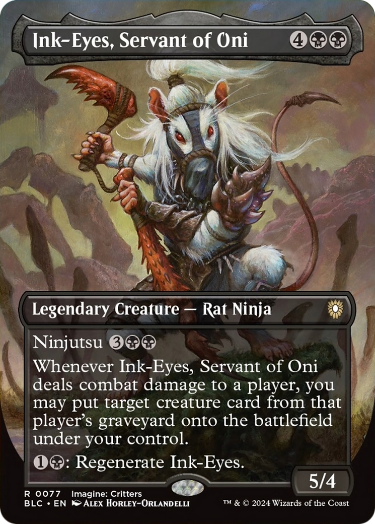 Ink-Eyes, Servant of Oni (Borderless) [Bloomburrow Commander] [Foil]