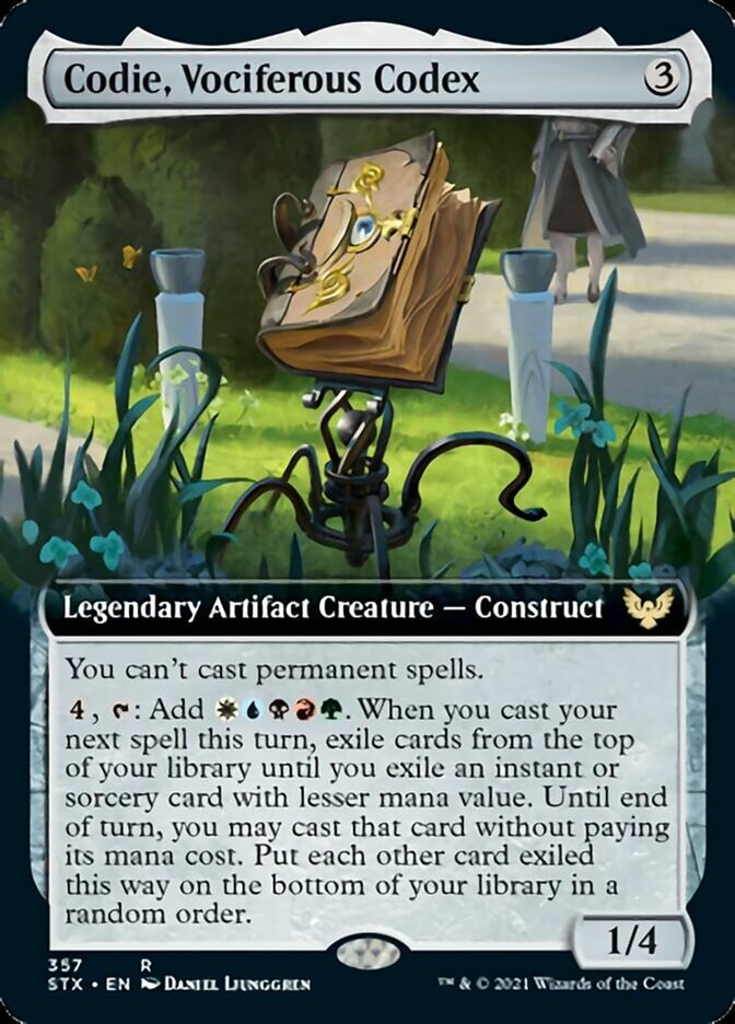 Codie, Vociferous Codex (Extended Art) [Strixhaven: School of Mages] [Foil]