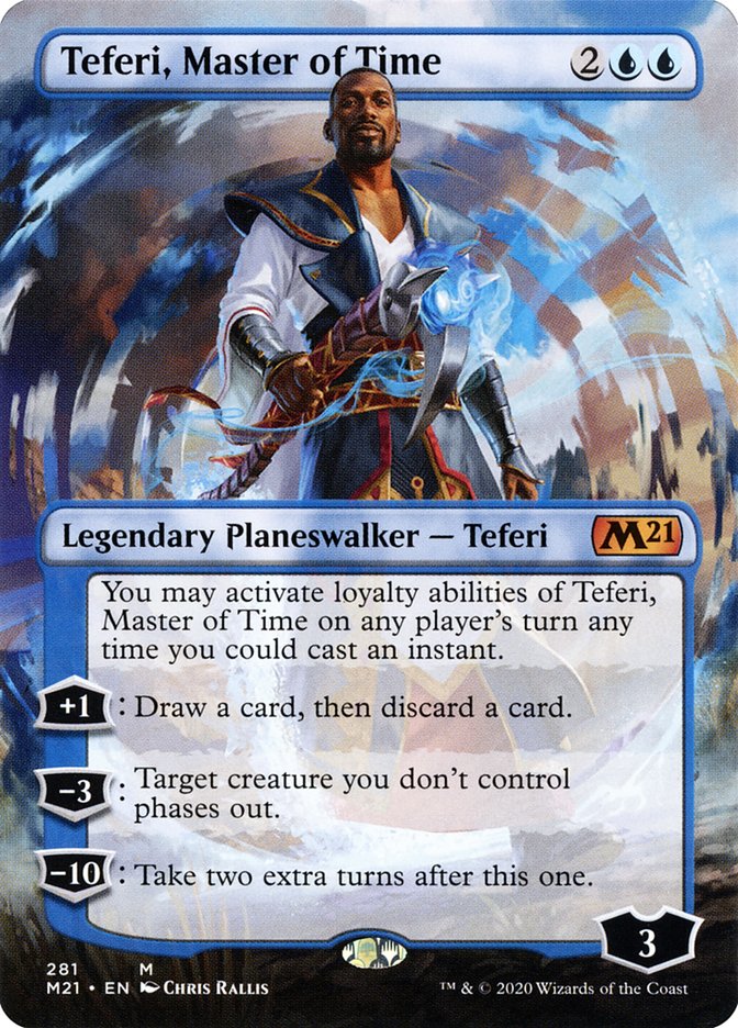 Teferi, Master of Time (Borderless) [Core Set 2021] [Foil]