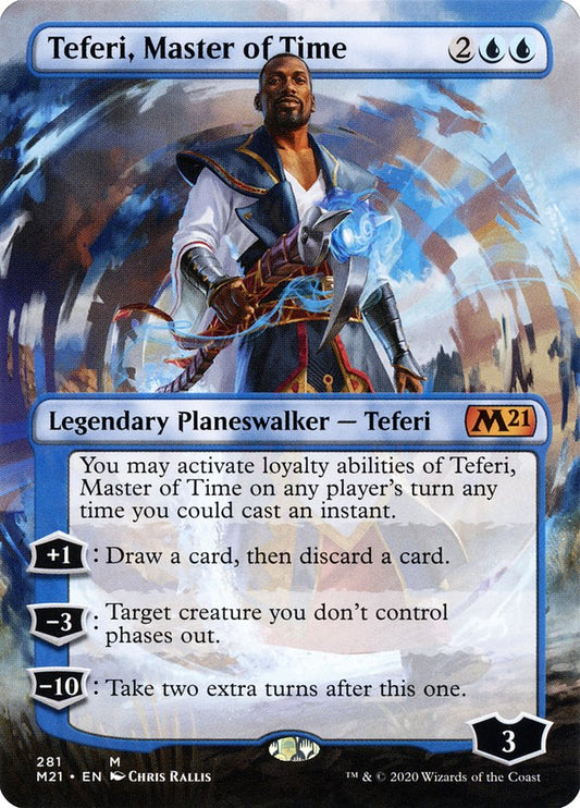 Teferi, Master of Time (Borderless) [Core Set 2021] [Foil]