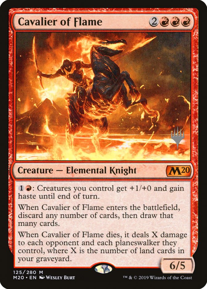 Cavalier of Flame (Promo Pack) [Core Set 2020 Promos] [Foil]
