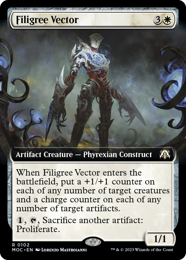 Filigree Vector (Extended Art) [March of the Machine Commander] [Foil]