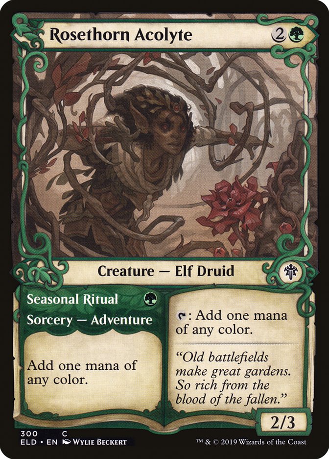 Rosethorn Acolyte // Seasonal Ritual (Showcase) [Throne of Eldraine] [Foil]