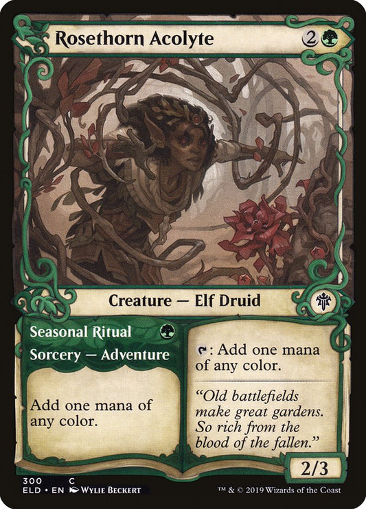 Rosethorn Acolyte // Seasonal Ritual (Showcase) [Throne of Eldraine] [Foil]