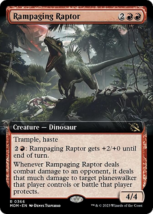Rampaging Raptor (Extended Art) [March of the Machine] [Foil]