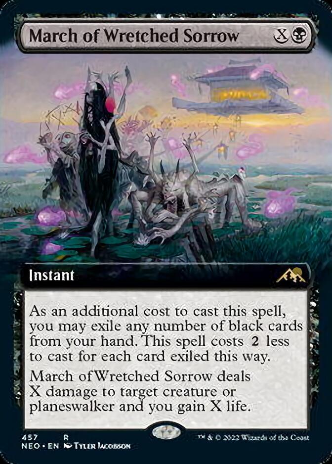 March of Wretched Sorrow (Extended Art) [Kamigawa: Neon Dynasty] [Foil]