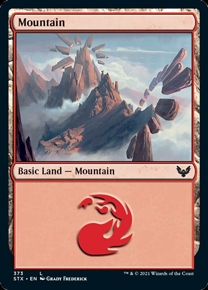Mountain (373) [Strixhaven: School of Mages] [Foil]