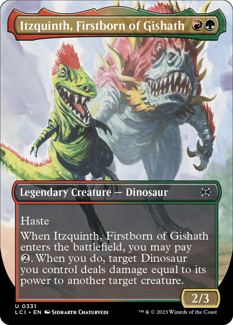 Itzquinth, Firstborn of Gishath (Borderless) [The Lost Caverns of Ixalan] [Foil]