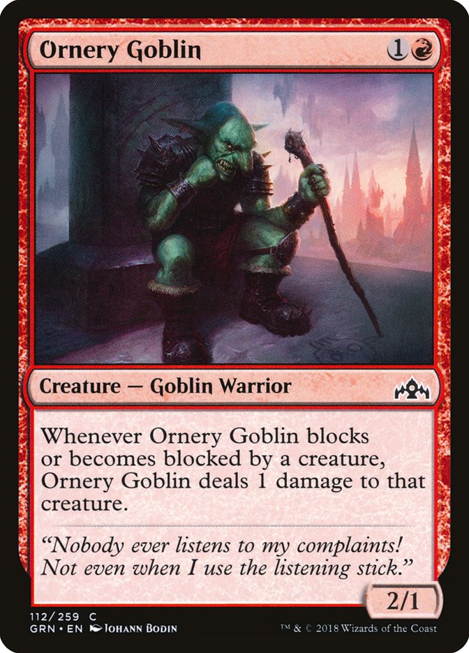 Ornery Goblin [Guilds of Ravnica] [Foil]