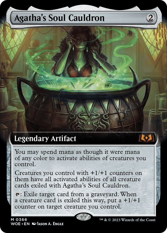 Agatha's Soul Cauldron (Extended Art) [Wilds of Eldraine] [Foil]