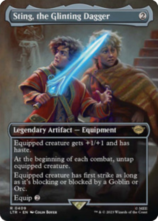 Sting, the Glinting Dagger (Borderless Alternate Art) [The Lord of the Rings: Tales of Middle-Earth] [Foil]