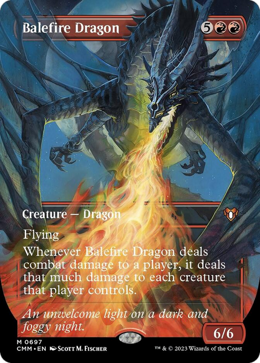 Balefire Dragon (Borderless Alternate Art) [Commander Masters] [Foil]