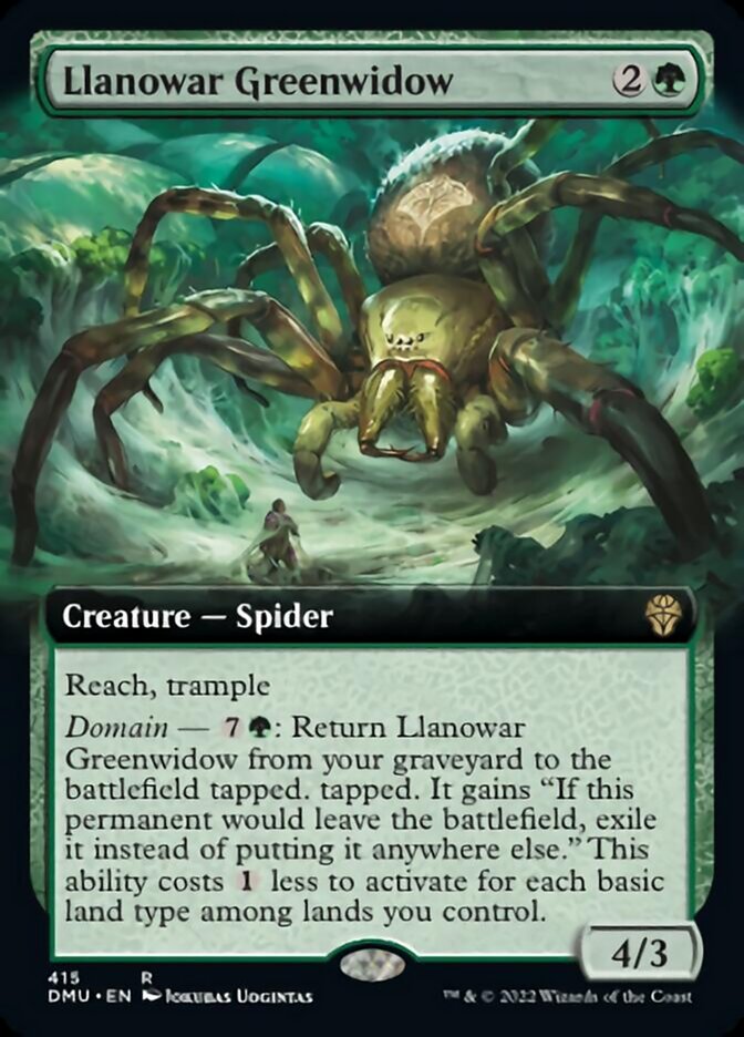 Llanowar Greenwidow (Extended Art) [Dominaria United] [Foil]