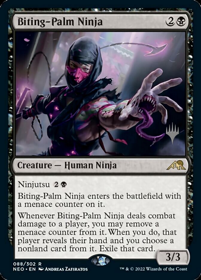 Biting-Palm Ninja (Promo Pack) [Kamigawa: Neon Dynasty Promos] [Foil]