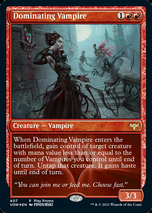 Dominating Vampire (Play Promo) [Innistrad: Crimson Vow Promos] [Foil]