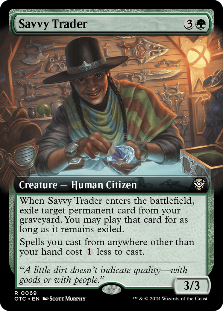 Savvy Trader (Extended Art) [Outlaws of Thunder Junction Commander] [Foil]