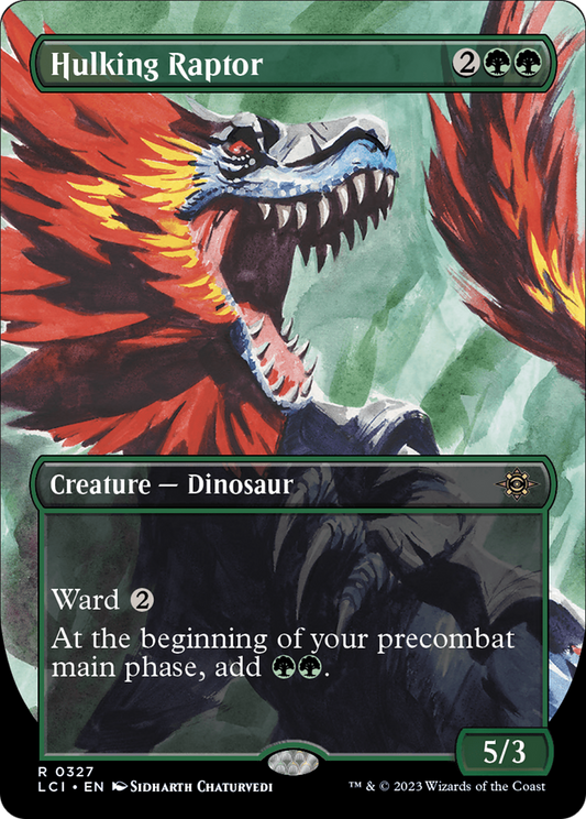 Hulking Raptor (Borderless) [The Lost Caverns of Ixalan] [Foil]