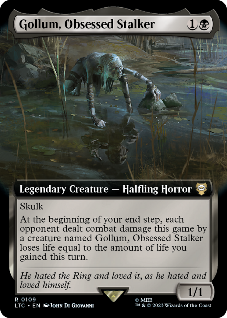 Gollum, Obsessed Stalker (Extended Art) [The Lord of the Rings: Tales of Middle-Earth Commander] [Foil]