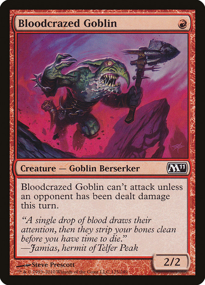 Bloodcrazed Goblin [Core Set 2011] [Foil]