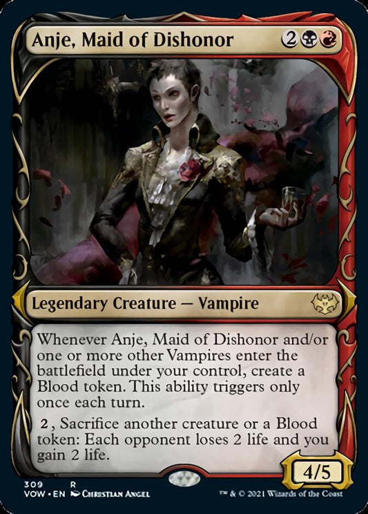 Anje, Maid of Dishonor (Showcase Fang Frame) [Innistrad: Crimson Vow] [Foil]
