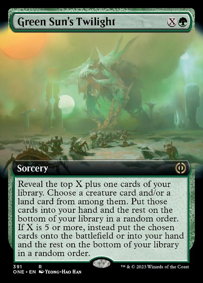 Green Sun's Twilight (Extended Art) [Phyrexia: All Will Be One] [Foil]