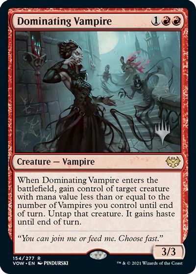 Dominating Vampire (Promo Pack) [Innistrad: Crimson Vow Promos] [Foil]