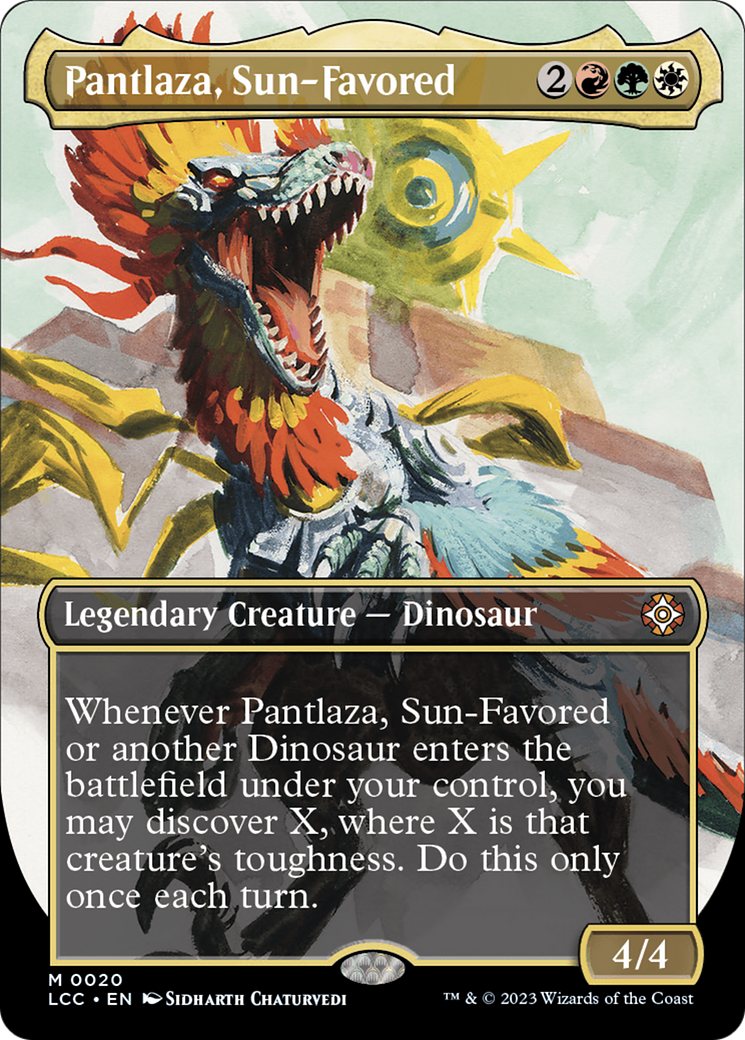 Pantlaza, Sun-Favored (Borderless) [The Lost Caverns of Ixalan Commander] [Foil]