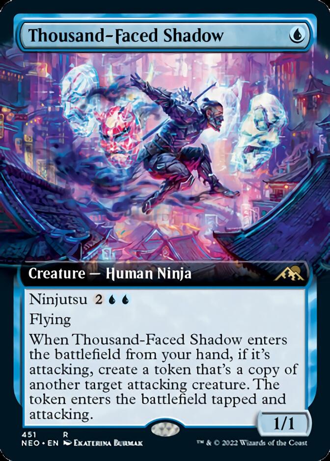 Thousand-Faced Shadow (Extended Art) [Kamigawa: Neon Dynasty] [Foil]