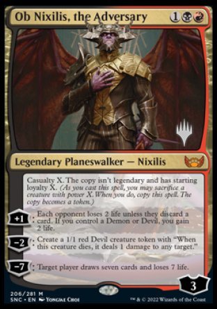 Ob Nixilis, the Adversary (Promo Pack) [Streets of New Capenna Promos] [Foil]