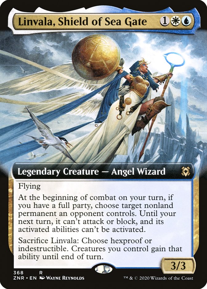 Linvala, Shield of Sea Gate (Extended Art) [Zendikar Rising] [Foil]