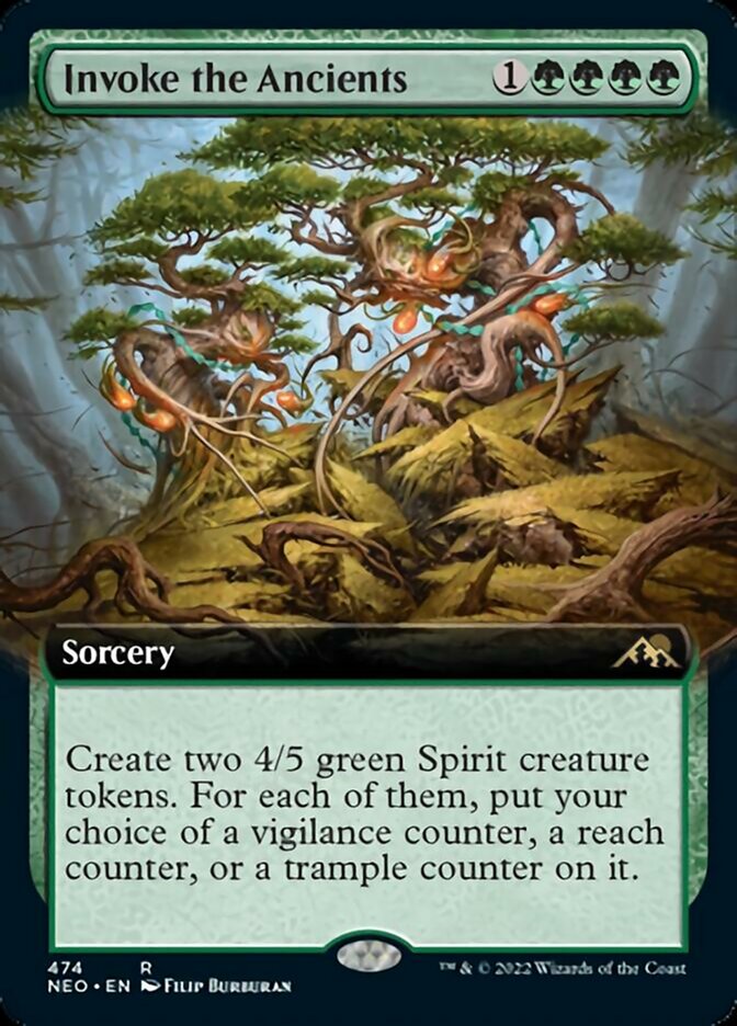 Invoke the Ancients (Extended Art) [Kamigawa: Neon Dynasty] [Foil]