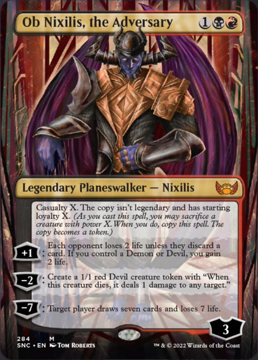 Ob Nixilis, the Adversary (Borderless) [Streets of New Capenna] [Foil]