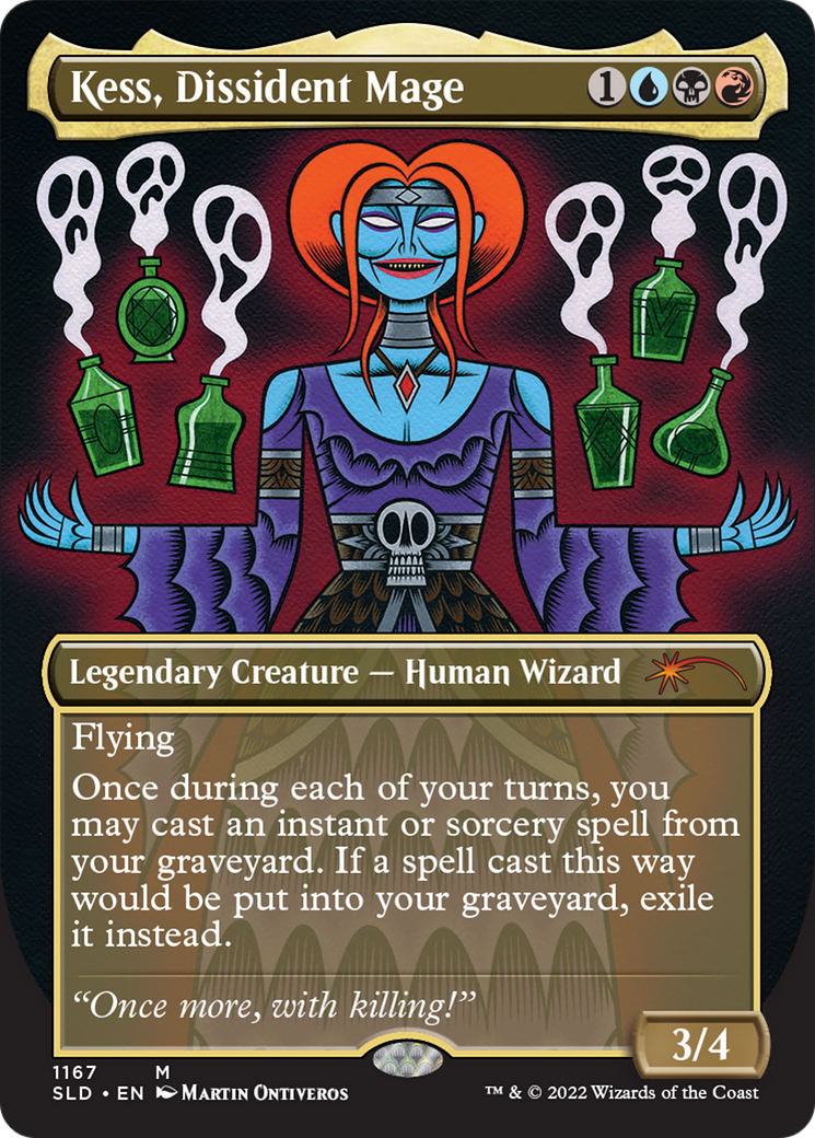 Kess, Dissident Mage (Borderless) [Secret Lair Drop Series] [Foil]