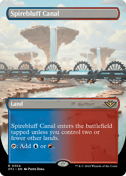 Spirebluff Canal (Borderless) [Outlaws of Thunder Junction] [Foil]