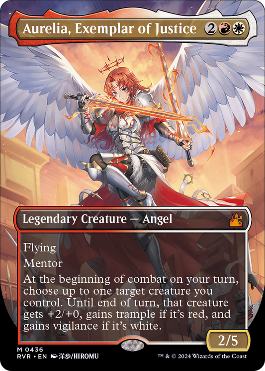 Aurelia, Exemplar of Justice (Anime Borderless) [Ravnica Remastered] [Foil]